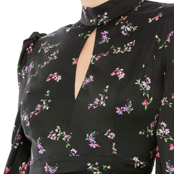 NWT Mac Duggal 55633 Keyhole Neck Bishop Sleeve Dress Size 8 $398 - Picture 6 of 7